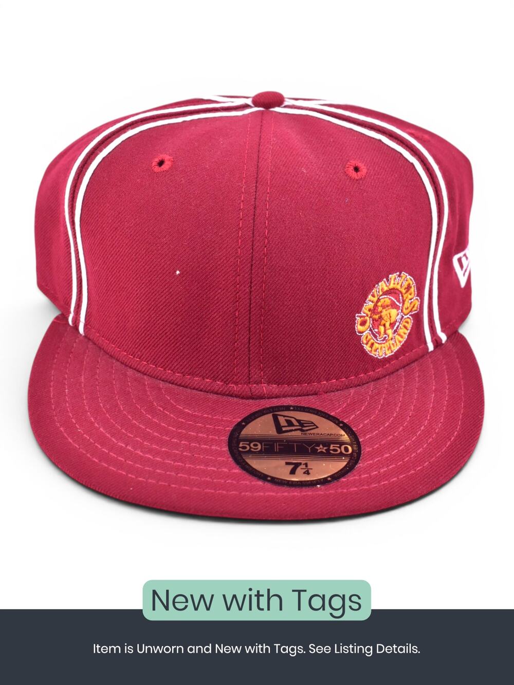 New Era Cleveland Cavaliers Maroon Fitted Cap, Size 7 1/4